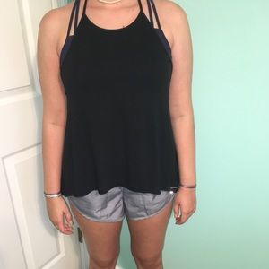 hollister black t-back tank top